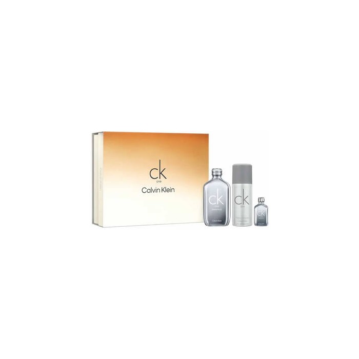 CK One Essence Parfum Dárková sada 100 ml, miniaturka 10 ml a deospray 150 ml