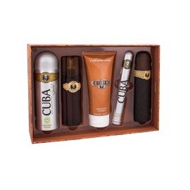 Cuba Must Have Gold Gift Set EDT 100 ml, 35 ml EDT, After Shave 100 ml shower gel 200 ml and 200 ml deospray