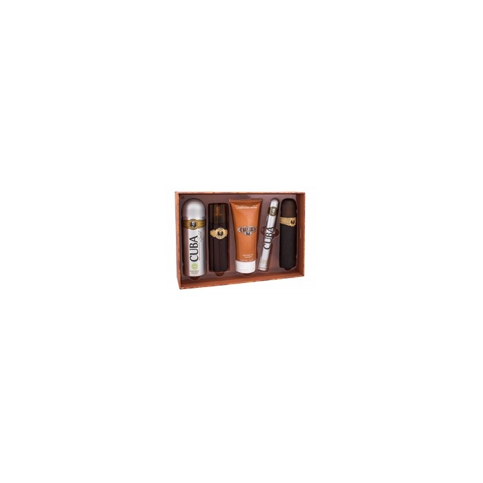 Cuba Must Have Gold Gift Set EDT 100 ml, 35 ml EDT, After Shave 100 ml shower gel 200 ml and 200 ml deospray
