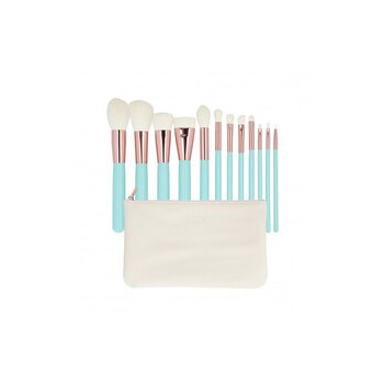 Makeup Brush Set Turquoise (12 pcs)