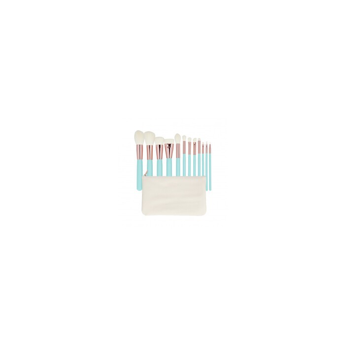 Makeup Brush Set Turquoise (12 pcs)
