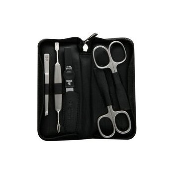 Black manicure set made of genuine leather Solingen 9350