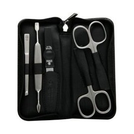 Black manicure set made of genuine leather Solingen 9350