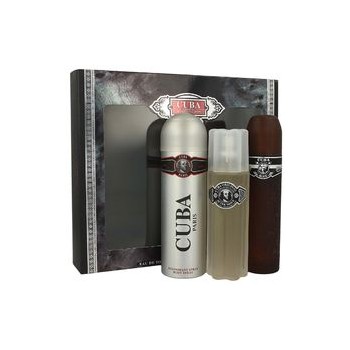 Cuba Black Gift Set 100 ml EDT, After Shave Cuba Black 100 ml and deospray Cuba Black 200 ml