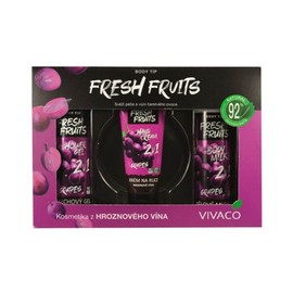 Gift box of cosmetics with grape wine