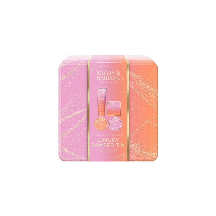 Luxury Pamper Tin ( Jojoba, Vanilka & Mandlový olej ) - Dárková sada péče o tělo