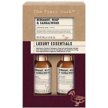 Men hair & Body Care Set ( Bergamot, Konopí & Santalové dřevo ) - Dárková sada péče o pleť, tělo a vlasy